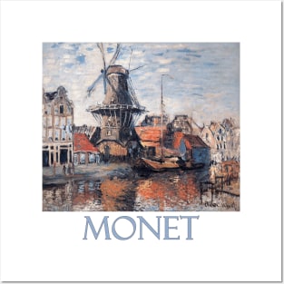 The Windmill on the Onbekende Canal, Amsterdam by Claude Monet Posters and Art